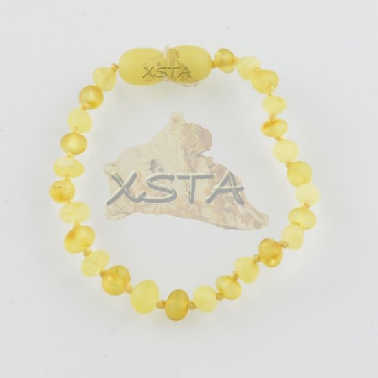 Amber teething bracelet baroque matte yellow raw